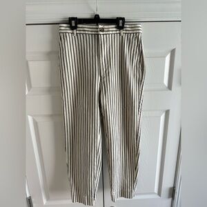 Madewell Striped navy and ivory crop Pants